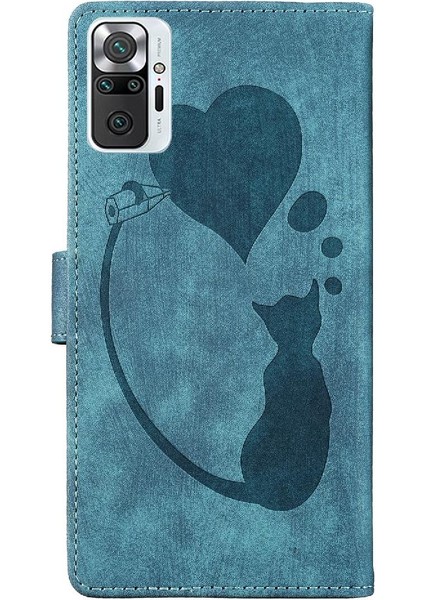 Xiaomi Redmi Için Not 10 Pro Artı Kabartmalı Sevimli Kedi Flip Folio Kart (Yurt Dışından)