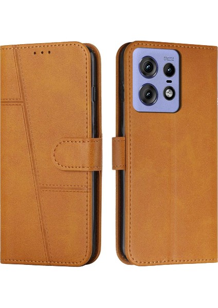 Motorola Moto Kenar 50 Pro Için Kılıf Tam Koruma Yan Toka Kart Çevirme (Yurt Dışından)