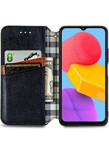Samsung Galaxy M13 4g Zarif Iş Deri Kılıf Kapak Çevirin (Yurt Dışından) modelleri