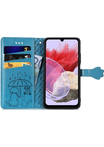 Samsung Galaxy M34 5g Flip Kapak Darbeye Karikatür Hayvanlar Için Kılıf (Yurt Dışından)