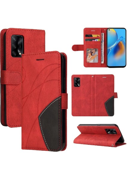 Kart Yuvası Standı ile Oppo A74 4g Için Kılıf Pu Deri Flip Folio Kılıf (Yurt Dışından)