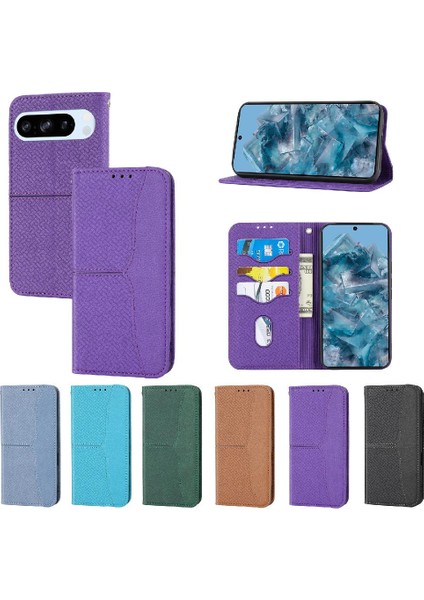 Google Piksel 9 5g Flip Folio Kitap Için Kılıf El Cüzdan Kredi Kartı Tutucu (Yurt Dışından)