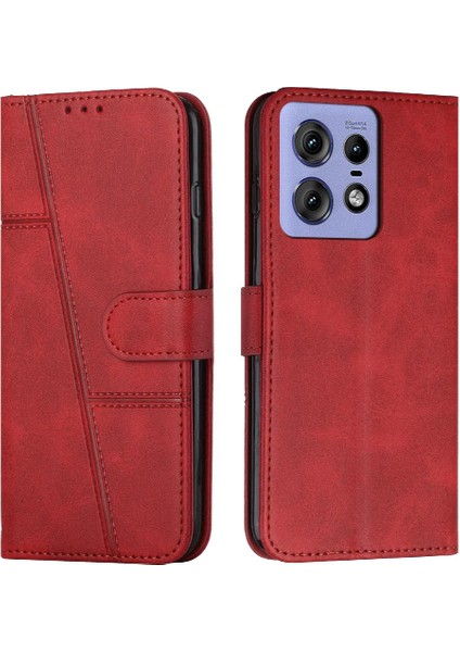 Motorola Moto Kenar 50 Pro Için Kılıf Tam Koruma Yan Toka Kart Çevirme (Yurt Dışından)