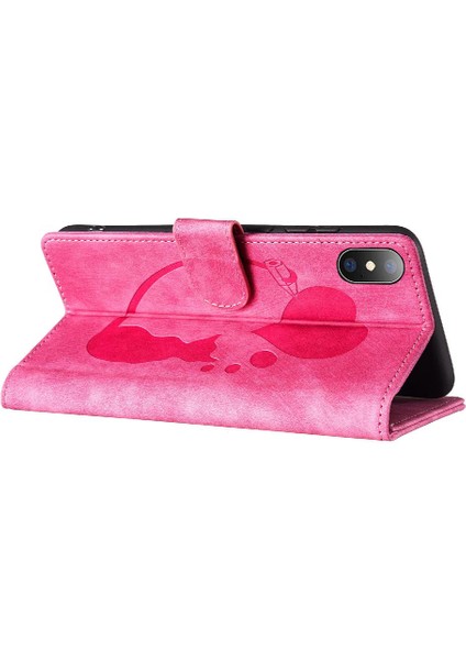 IPhone Xs Max Flip Folio Tutucu Kapak Kabartmalı Sevimli Kedi Kartı (Yurt Dışından) fırsatları