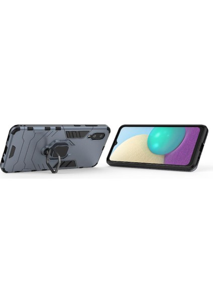 Samsung Galaxy A02 Kickstand Askeri Damla Koruma Halkası Kapağı Için Kılıf (Yurt Dışından) modelleri