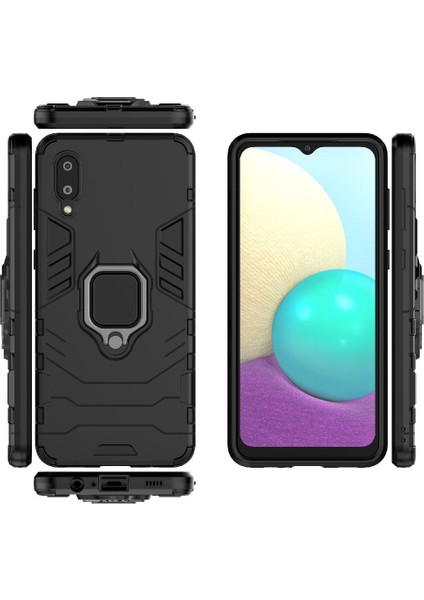 Samsung Galaxy A02 Kickstand Askeri Damla Koruma Halkası Kapağı Için Kılıf (Yurt Dışından) modelleri