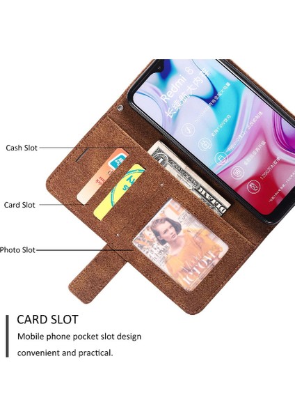 Colorful Shop Xiaomi Redmi 8 Için Kılıf Manyetik Kart Tutucu Kickstand Cüzdan Flip Folio (Yurt Dışından)