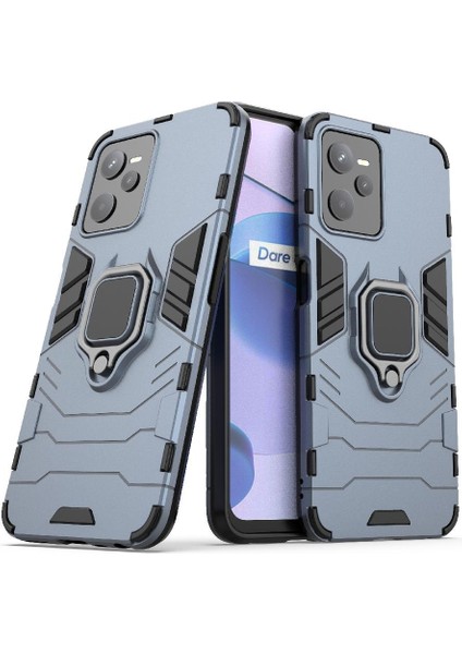 Realme C35 Darbeye Kapak Askeri Damla Koruma Kickstand Için Kılıf (Yurt Dışından)