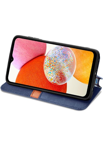 Colorful Shop Samsung Galaxy A14 4g Zarif Iş Deri Kılıf Moda (Yurt Dışından)