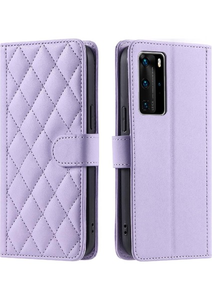 Colorful Shop Huawei P40 Pro Flip Folio Cüzdan Için Telefon Kılıfı El Kayışı Kart Yuvaları (Yurt Dışından)