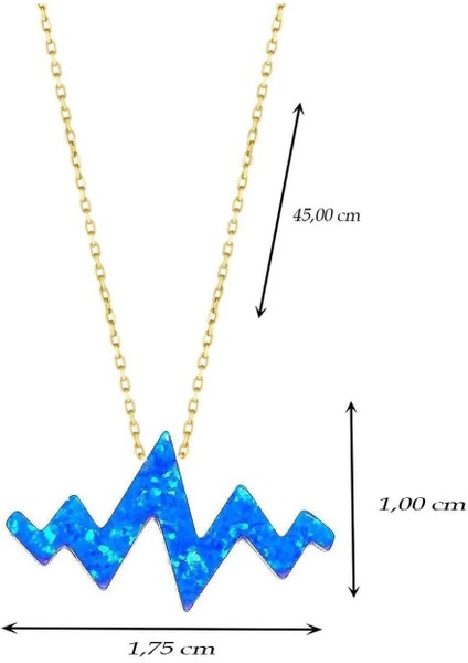 Woow Gold 14 Ayar Altın Kolye Kalp Nabız Ritmi Figürlü Sedef Opal Taşlı Zincirli Altın Kolye