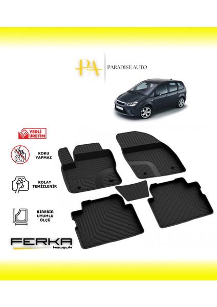 Ford C-Max 1 2002-2010 4d Havuzlu Paspas