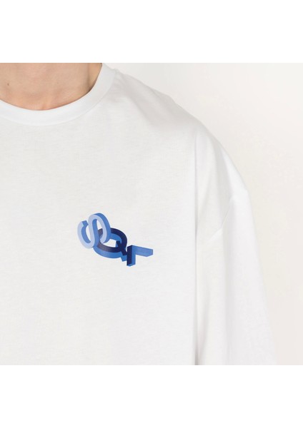 Oversized Sql Baskılı Erkek Beyaz T-Shirt indirimleri