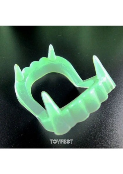 Cadılar Bayramı &halloween Parti Kostüm Aksesuarı 2 Adet Karanlıkta Parlayan Vampir Neon Glow Dişlik modelleri