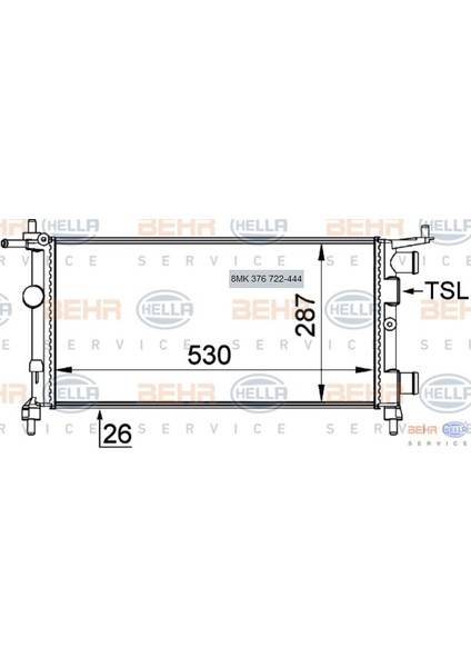 Corsa B 1.2 1.4 Radyatör 8MK376722444 90531547 1300173 5550888896400F Gold