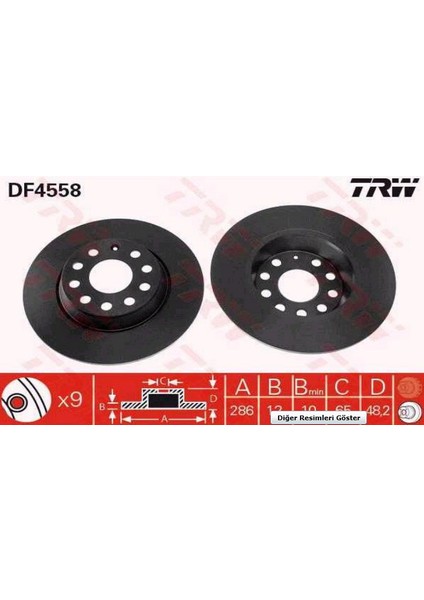 Disk Fren Aynası Arka FD36315 Passat (05-) Golf-V 1K0615601M Gold