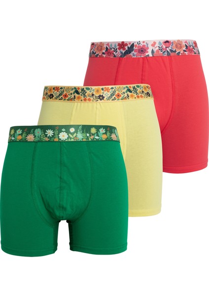 Erkek Pamuklu Esnek 6'lı Paket Boxer Garden & Camouflage