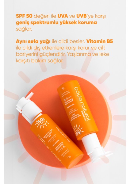 50 Spf Güneş Koruyucu Yüz ve Vücut Sütü 100 ml