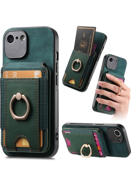 iPhone 6 Plus / 6s Plus Için Retro Standlı Kart Manyetik Kılıf (Yurt Dışından)