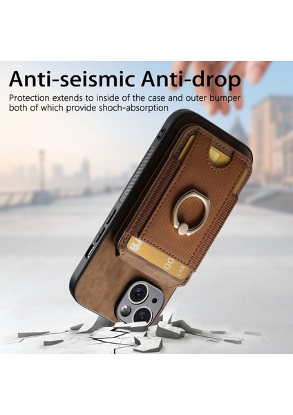 iPhone 6 Plus / 6s Plus Için Retro Standlı Kart Manyetik Kılıf (Yurt Dışından) fırsatları