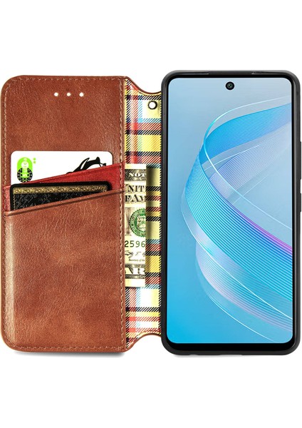 Infinix Smart 8 Için Preslenmiş Deri Kılıf (Yurt Dışından)