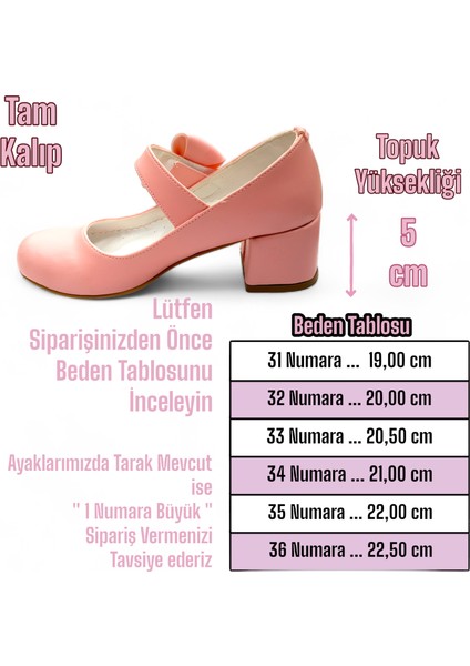 Ortopedik Topuklu Abiye Kız Çocuk Ayakkabı ABIAYK2401 Soft Series Pembe 33