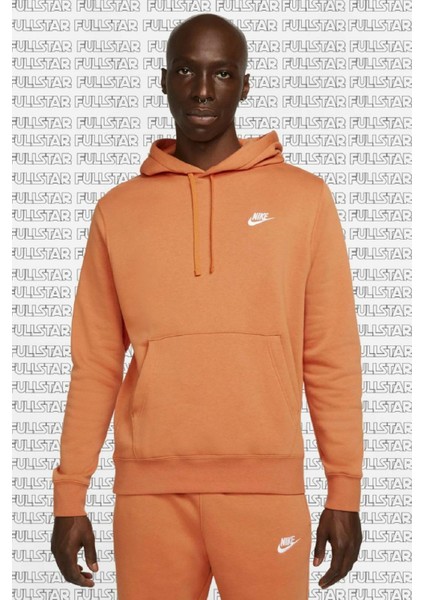 Sportswear Hoodie Fleece Orange Şardonlu Kapüşonlu Sweatshirt Orange