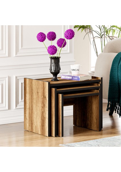 ZG4 3'lü Zigon Sehpa - Ceviz