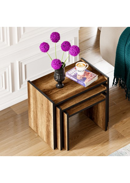 ZG4 3'lü Zigon Sehpa - Ceviz fiyatları