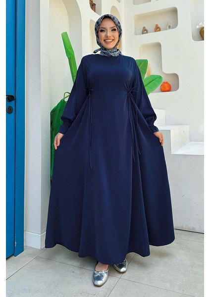 Bağlama Detaylı Elbise 6015 Lacivert