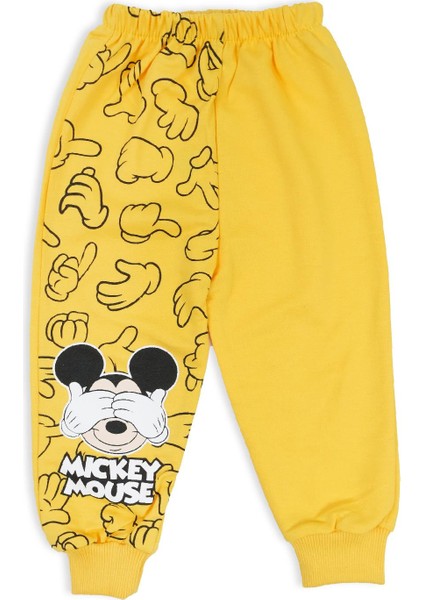 Erkek Çocuk Mickey Mouse Resim Baskılı 2li Alt Üst Eşofman Takım