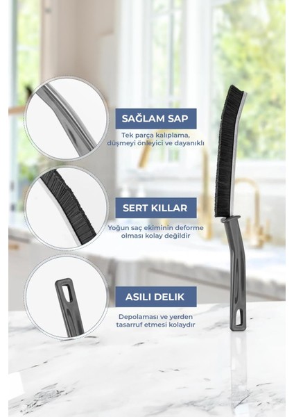 2 Adet Çok Amaçlı Multi Ince Temizlik Fırçası Derz Arası Banyo Mutfak Lavabo Detay Temizleme Fırçası