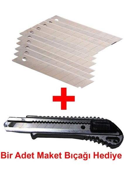 10'lu Maket Bıçağı Ucu + Alüminyum Maket Bıçağı