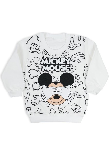 Erkek Çocuk Mickey Mouse Resim Baskılı 2li Alt Üst Eşofman Takım