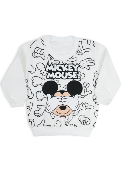 Erkek Çocuk Mickey Mouse Resim Baskılı 2li Alt Üst Eşofman Takım