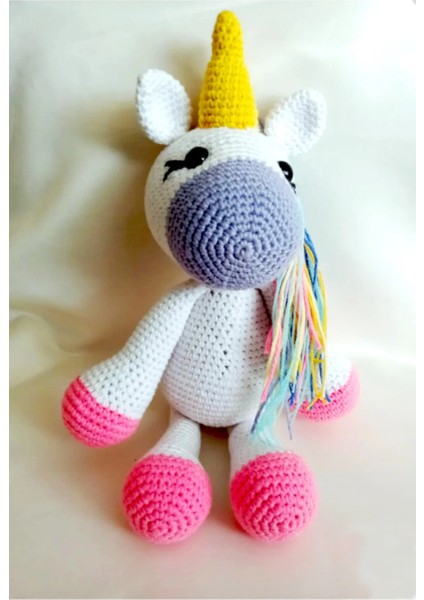 Tülays Hand Craft Amigurumi Gökkuşağı Unicorn Sağlıklı Oyuncak El Örgüsü