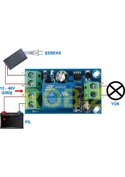 Dc 12V/48V Ups Modül Enerji Kesintisi Acil Durum Güç Kaynağı Akü Otomatik Seçim Yük Kapanma Önleyic