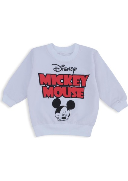 Erkek Çocuk Mickey Mouse Karakter Yazı Baskılı 2'li Alt Üst Takım