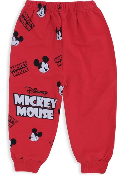 Erkek Çocuk Mickey Mouse Karakter Yazı Baskılı 2'li Alt Üst Takım