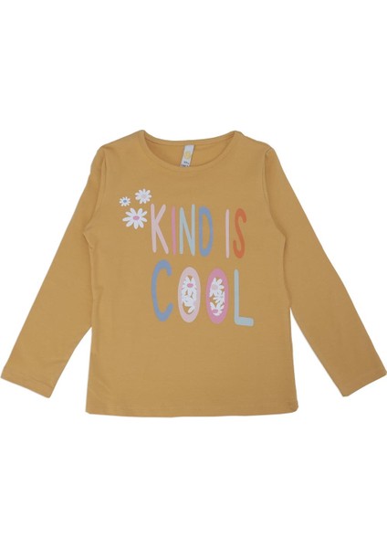 Kız Çocuk Kind Cool Yazı Baskılı Çiçekli Kız Sweat Uzun Kol