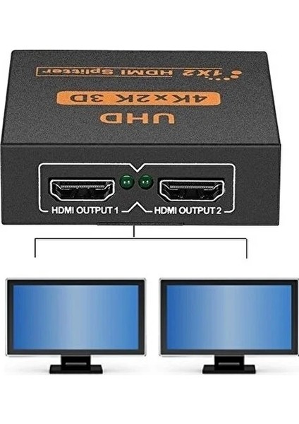 2123 2 Port HDMI Çoklayıcı Splitter - 4K Çözünürlük - Ultra Çoğaltıcı Adaptör