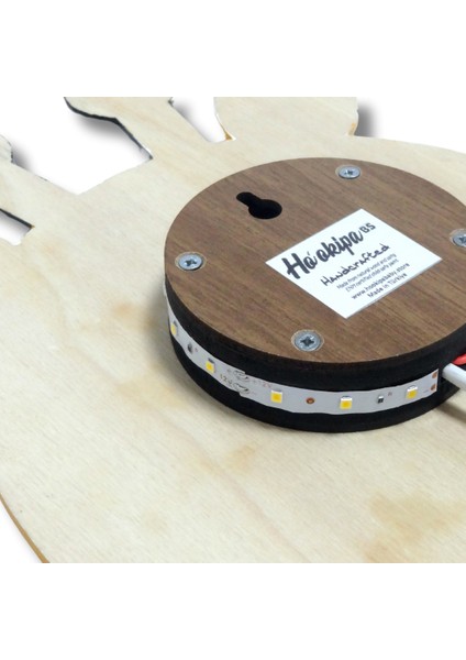 Handcrafted - Çocuk Odası El Yapımı Ahşap Gece Lambası Sarı Zürafa Elektrikli fırsatları