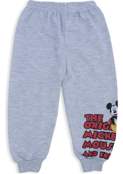 Erkek Çocuk Mickey Mouse Kare Baskılı 2'li Alt Üst Eşofman Takım