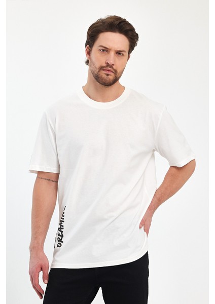 Erkek Arkası Rodi Baskılı Bisiklet Yaka T-Shirt 2750