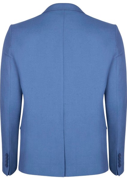 Italyan Stil Slim Fit Klasik Erkek Blazer Ceket Indigo fırsatları