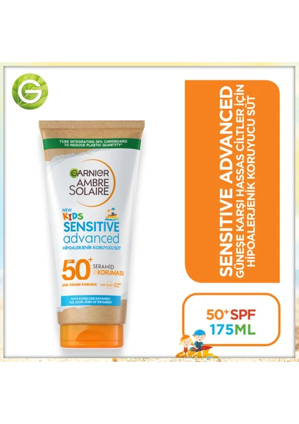 Garnier Ambre Solaire Sensitive Advanced Çocuk Hipoalerjenik Güneş Koruyucu Süt SPF50+ 175ML