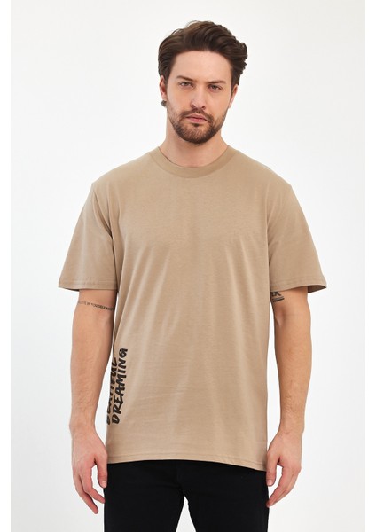 Erkek Arkası Rodi Baskılı Bisiklet Yaka T-Shirt 2750