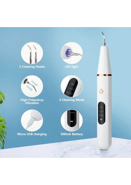 Şarjlı Ultrasonic Titreşi Mli Diş Taşı Tartar Diş Lekesi Temizleme 3 Modlu Led Ekranlı Işıklı Elektrosonik Temizleyici modelleri