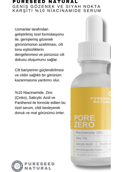 Pore Zero Geniş %10 Niacinamide Serum 30 ml