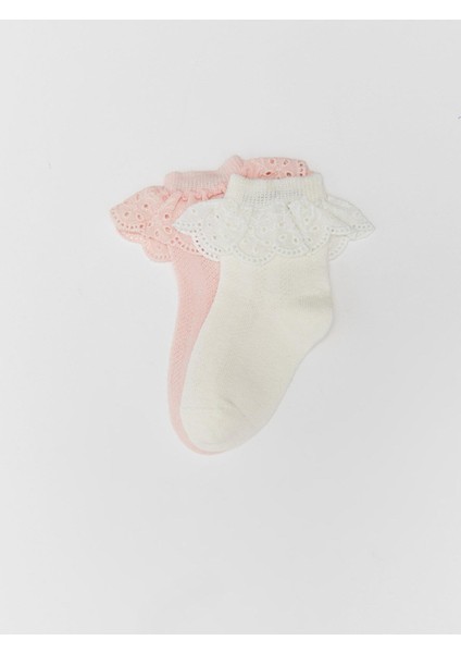 Lcw Baby Dantel Detaylı Kız Bebek Soket Çorap 2'li